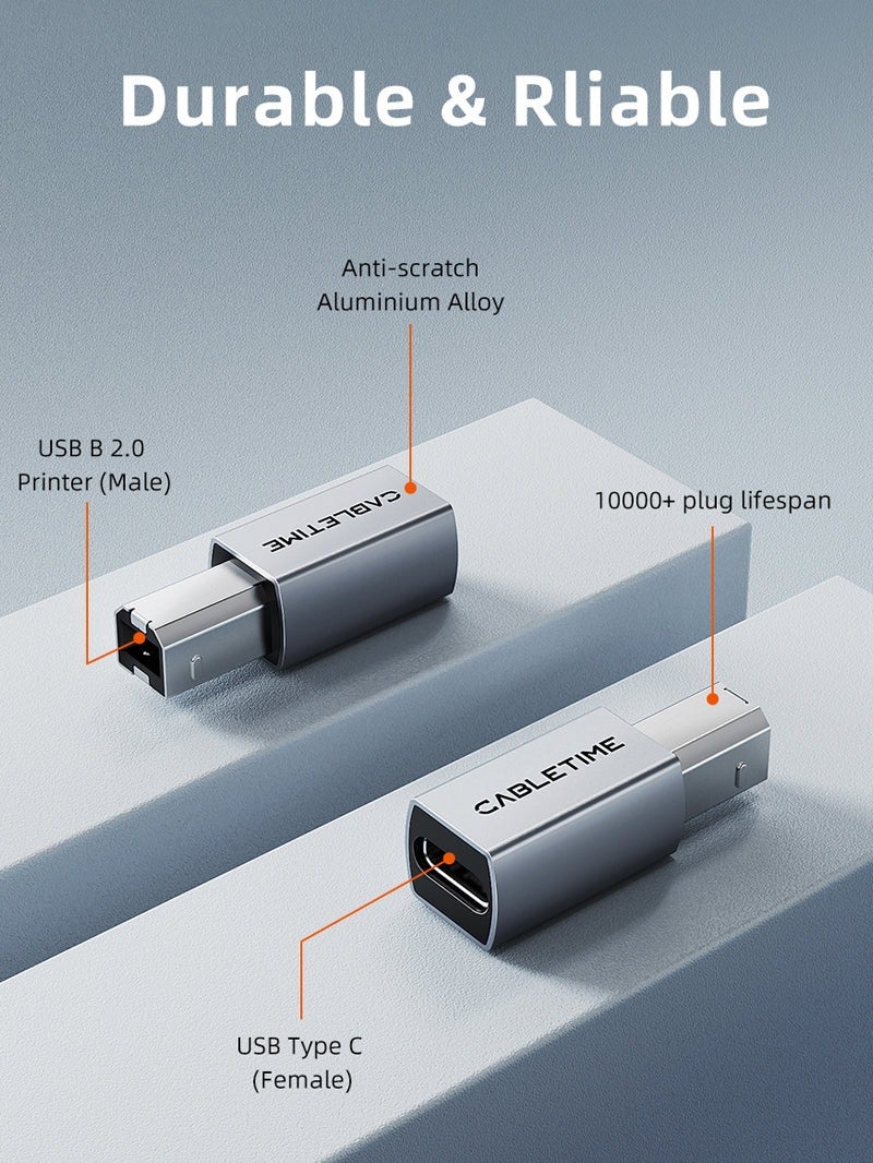 كابل تايم محول طابعة من USB-C إلى USB-B 2.0 - Image 3